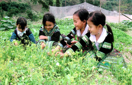 Bạn cùng lớp. (Ảnh: Sùng A Hồng)