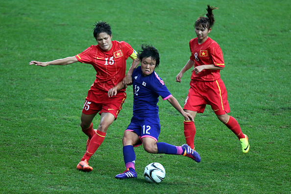ĐT nữ Việt Nam đã thi đấu rất ấn tượng tại Asiad 2014 (Ảnh: AFP).