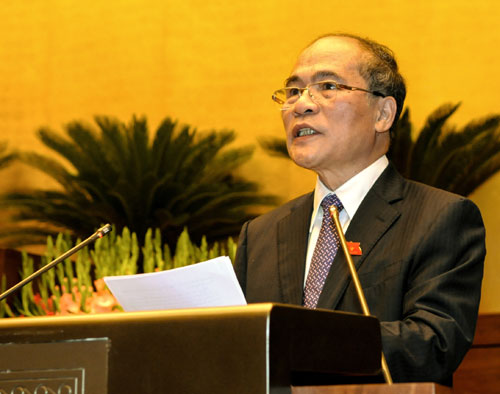 Chủ tịch Quốc hội Nguyễn Sinh Hùng phát biểu khai mạc Kỳ họp.