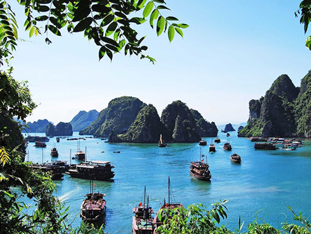 Vịnh Hạ Long của Việt Nam được UNESCO công nhận là Di sản thiên nhiên thế giới.