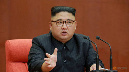 Lãnh đạo Triều Tiên Kim Jong Un trong một cuộc họp của đảng cầm quyền.