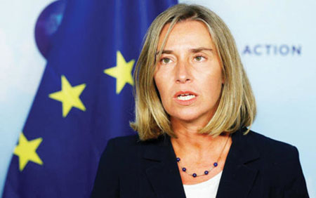 Ủy viên cấp cao phụ trách chính sách an ninh và đối ngoại của EU Federica Mogherini.