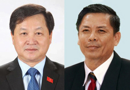 Từ trái qua: Ông Lê Minh Khái và ông Nguyễn Văn Thể.