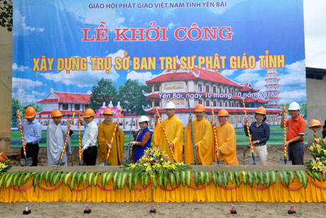 Lễ khởi công xây dựng trụ sở Ban trị sự Giáo hội Phật giáo Việt Nam tỉnh.
