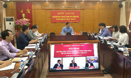 Văn phòng Tỉnh ủy tham gia Hội nghị giao ban trực tuyến Văn phòng Trung ương Đảng với văn phòng các tỉnh ủy, thành ủy.