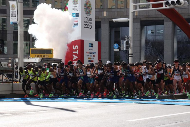 Các vận động viên tham gia Tokyo Marathon 2020. Ảnh minh họa