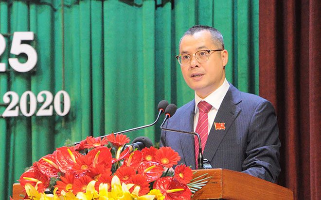 Đồng chí Phạm Đại Dương phát biểu tại Đại hội