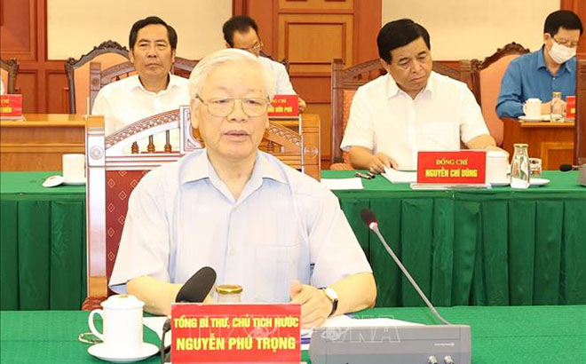 Tổng Bí thư, Chủ tịch nước Nguyễn Phú Trọng chủ trì phiên họp Tiểu ban Văn kiện Đại hội XIII của Đảng chiều 11-9-2020.