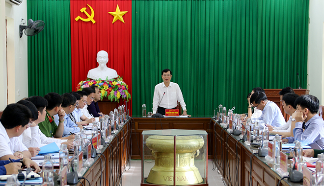 Đồng chí Nguyễn Minh Tuấn – Trưởng ban Tuyên giáo Tỉnh uỷ phát biểu kết luận tại buổi làm việc.