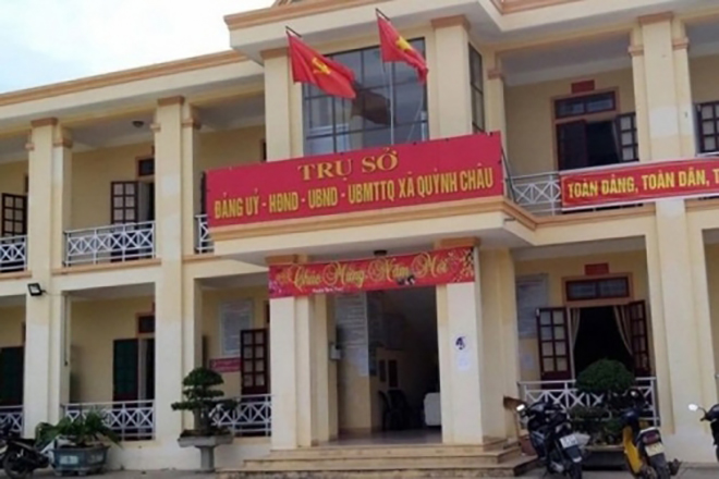 Uỷ ban nhân dân xã Quỳnh Châu nơi ôngNguyễn Bỉnh Khảng làm việc.