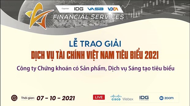 Lễ trao giải thưởng dịch vụ tài chính tiêu biểu năm 2021 được tổ chức theo hình thức trực tuyến.