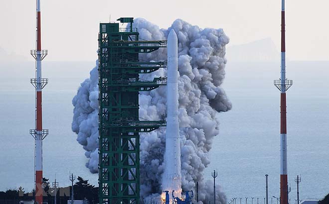 Tên lửa Nuri được phóng từ Trung tâm vũ trụ Naro ở thị trấn ven biển Goheung, miền Nam Hàn Quốc ngày 21/10/2021.
