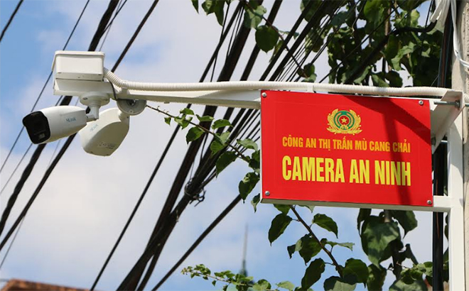 Camera an ninh lắp đặt tại tổ 5, thị trấn Mù Cang Chải, huyện Mù Cang Chải.