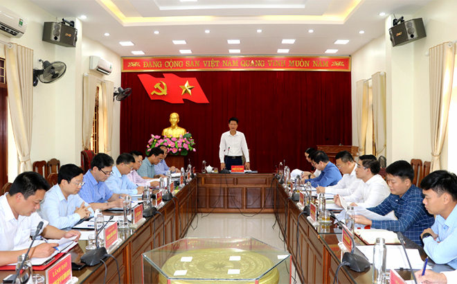 Đồng chí Nguyễn Thế Phước phát biểu kết luận buổi làm việc.