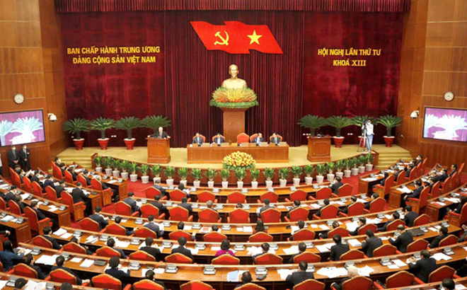 Các đại biểu dự Hội nghị lần thứ 4 Ban Chấp hành Trung ương Đảng khóa XIII.