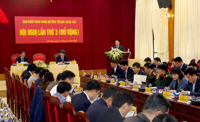 Toàn cảnh Hội nghị lần thứ 3, Ban Chấp hành Đảng bộ tỉnh khóa XIX
