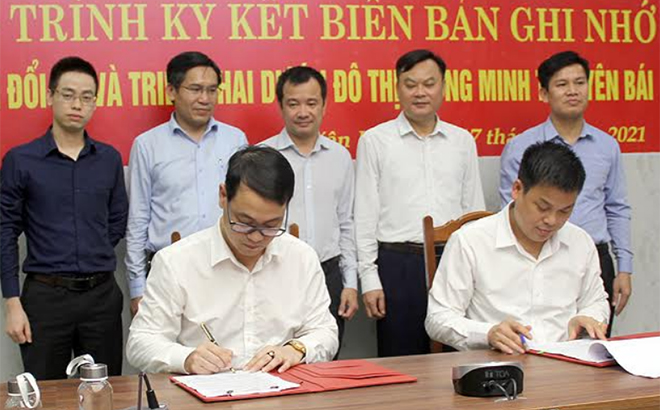 Văn phòng UBND tỉnh ký kết biên bản ghi nhớ với Viện Công nghiệp phần mềm và Nội dung số Việt Nam về việc hỗ trợ chuyển đổi số và triển khai Dự án Đô thị thông minh tỉnh Yên Bái.