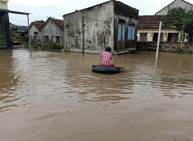 Đợt mưa lớn ở miền Trung có thể gây ngập lụt cho nhiều khu vực dân cư.