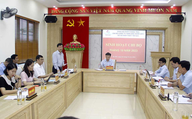 Trưởng ban Tuyên giáo Tỉnh ủy Nguyễn Minh Tuấn phát biểu chỉ đạo tại buổi sinh hoạt.