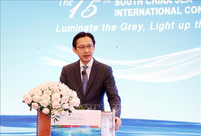 Ông Đỗ Hùng Việt, Thứ trưởng Bộ Ngoại giao, phát biểu tại phiên khai mạc.
