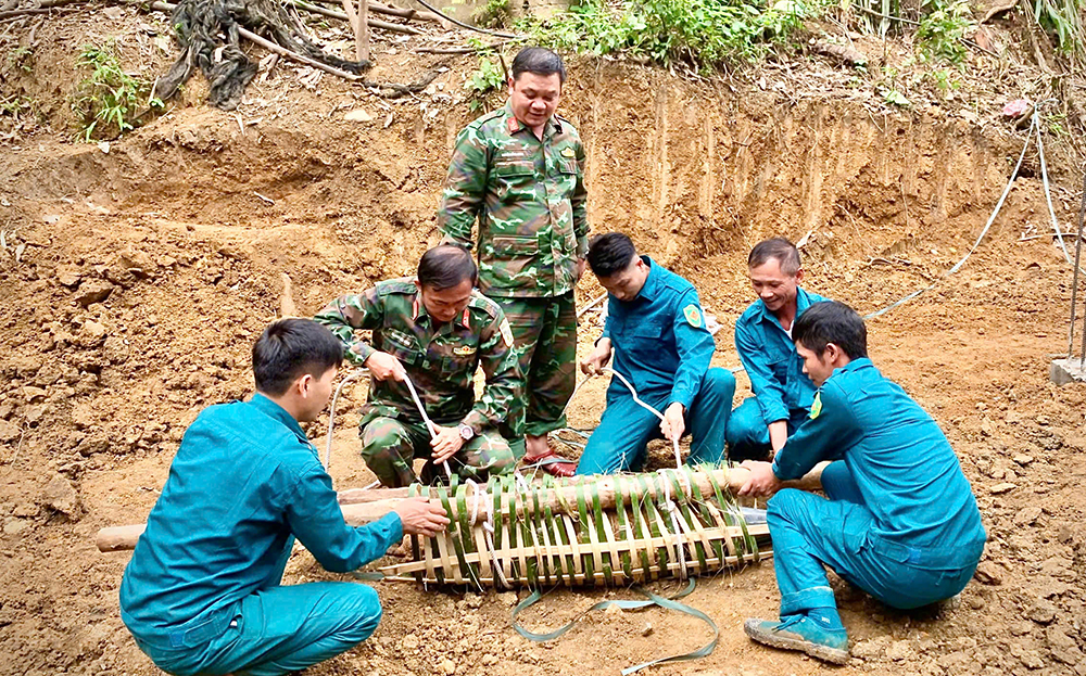 Ban Chỉ đạo phá hủy bom huyện Văn Yên thực hiện hủy nổ thành công quả bom nặng 130kg.