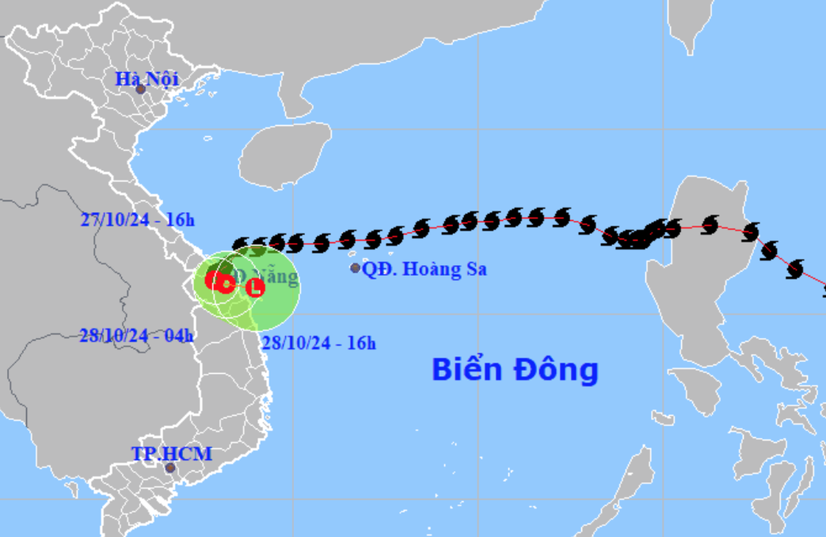 Vị trí và hướng di chuyển áp thấp nhiệt đới - Ảnh: NCHMF
