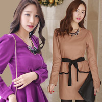 Váy liền công sở dáng peplum.