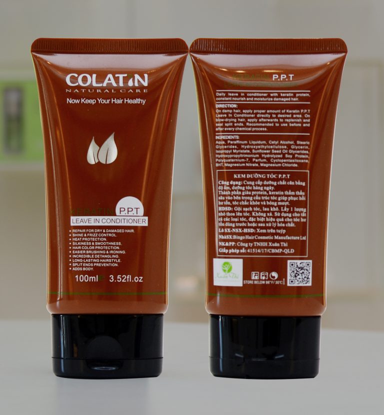 Sản phẩm Colatin Keratin P.P.T Leave In Conditioner (số tiếp nhận Phiếu công bố sản phẩm mỹ phẩm: 41514/17/CBMP-QLD cấp ngày 1/8/2017)