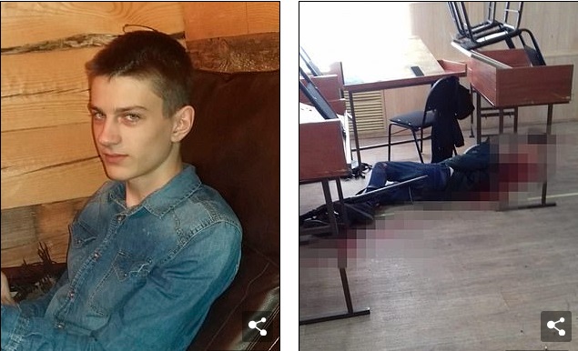 Sinh viên Daniil Zasorin xả súng tại lớp học. Ảnh: Daily Mail