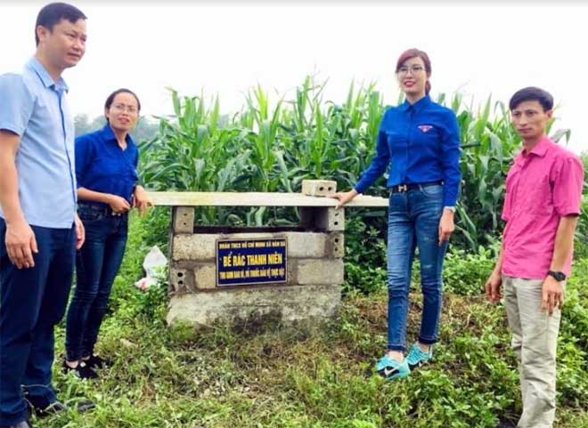 Huyện đoàn Yên Bình tích cực triển khai xây dựng các mô hình thu gom rác thải, bao bì thuốc bảo vệ thực vật.