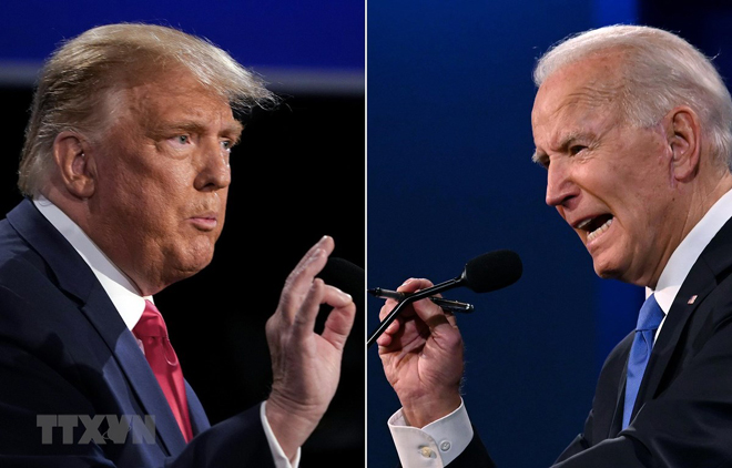 Tổng thống Mỹ Donald Trump (trái) và cựu Phó Tổng thống Mỹ Joe Biden.