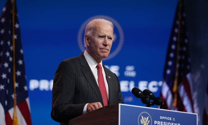 Tổng thống đắc cử Joe Biden phát biểu ở Wilmington, Delaware, hôm 19/11.