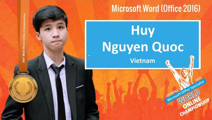 Quốc Huy - nam sinh đoạt Huy chương vàng.