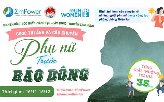 Thời gian phát động và nhận bài dự thi Cuộc thi ảnh và câu chuyện “Phụ nữ trước bão dông” từ 15/11-15/12 (Ảnh: Ban Tổ chức)