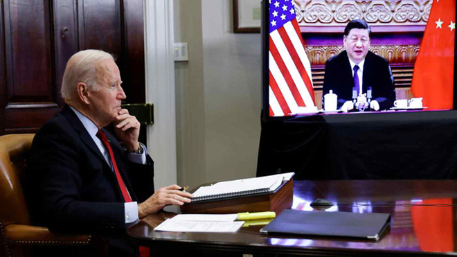 Tổng thống Mỹ Joe Biden đối thoại trực tuyến với Chủ tịch Tập Cận Bình