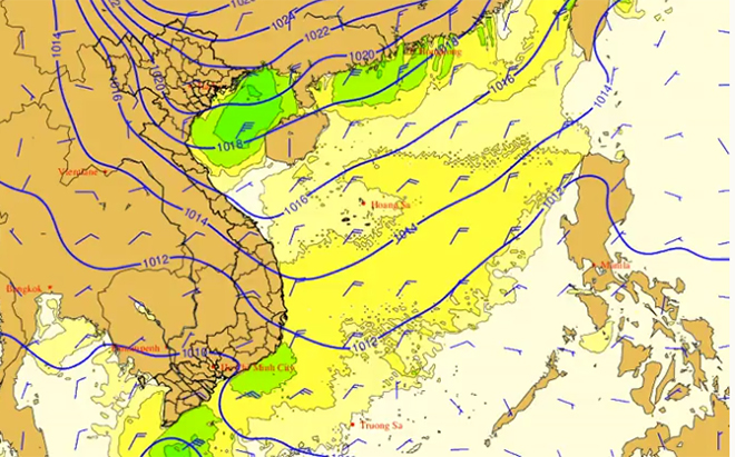 Dự báo không khí lạnh ảnh hưởng đến Việt Nam từ chiều 21/11.