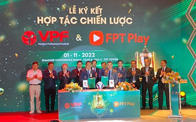 Lễ ký kết hợp tác giữa VPF và FPT Play mang tính chiến lược.