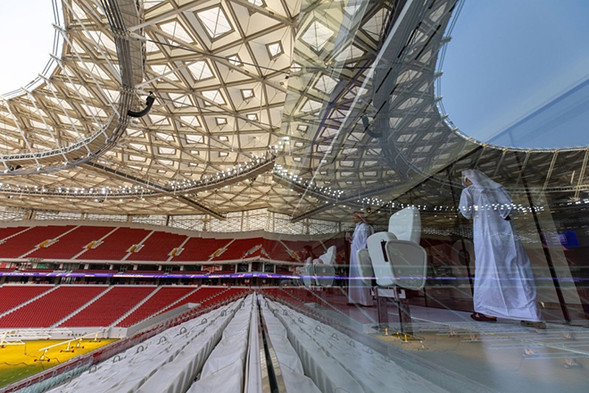 Bên trong sân vận động Al Thumama tại Doha (Qatar).