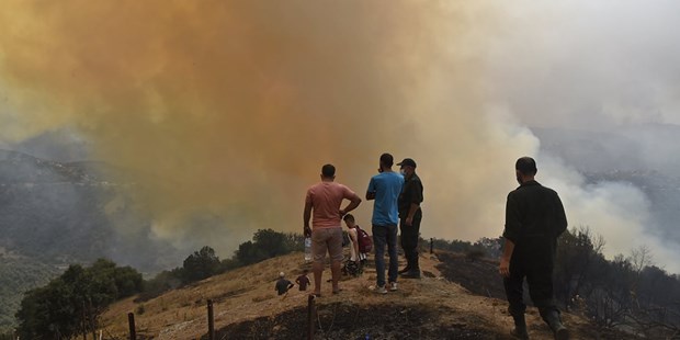 Đám cháy trên ngọn đồi ở Kabylie (Algeria) hồi tháng 8/2021.