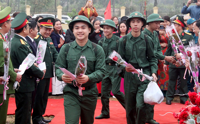 Lễ giao quân tại thành phố Yên Bái năm 2023.