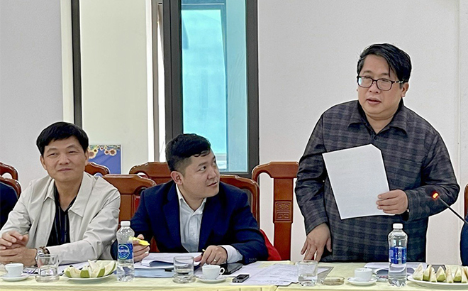 Phó Cục trưởng Cục Công thương Dương Quốc Trịnh phát biểu tại buổi làm việc.