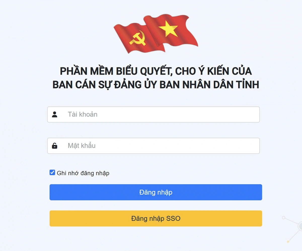 Phần mềm biểu quyết của Ban cán sự Đảng UBND tỉnh Yên Bái