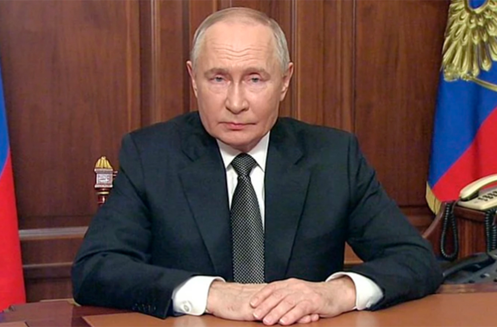 Tổng thống Nga Vladimir Putin phát biểu trước người dân ngày 21/11.