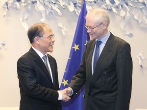 Chủ tịch Quốc hội Nguyễn Sinh Hùng gặp Ngài Herman Van Rompuy, Chủ tịch Hội đồng Châu Âu.