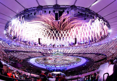 Quang cảnh lễ khai mạc Olympic London 2012.