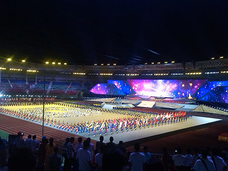 Tập luyện cho lễ khai mạc SEA Games 27 (ảnh: SG)