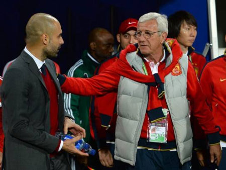 Với dàn cầu thủ chất lượng hơn hẳn, Guardiola dễ dàng đánh bại Lippi

