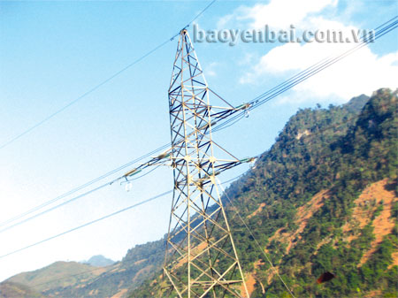 Đường dây 110 kV Yên Bái - Nghĩa Lộ sau khi hoàn thành.