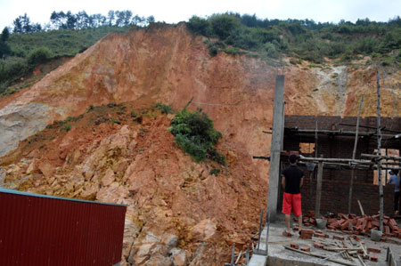 Sạt lở đất tại khu dân cư Nga ba Kim, xã Púng Luông, huyện Mù Cang Chải.