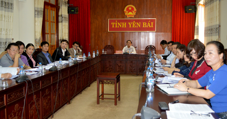 Các đại biểu dự họp tại điểm cầu Yên Bái